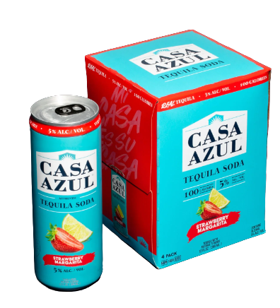 Casa Azul - Tequila Soda Strawberry Margarita (4pack, 355ml)